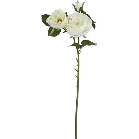 The Natural Garden Collection Charity Rose (Single Stem Flower) - Plastic - Height 58 cm - White