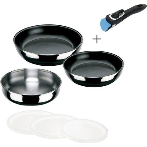 Batteria da cucina - INOXIBAR - Set d’Artagnan - antiaderente - manico removibile - impilabile (1/3)