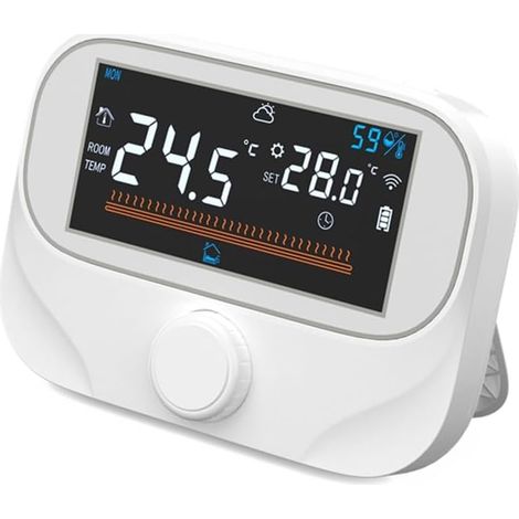 Termostato ambiente programmabile, fasce orarie programmabili, tre modalità, termostato per caldaia a parete (WiTH3), lente bianca (Wi-Fi non incluso) (1/4)