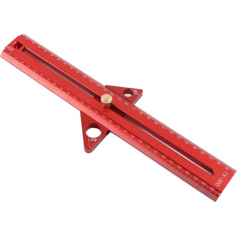 Règle de mesure multifonction en aluminium pour bois, rail en T, portable, équerre d'angle 30 cm (11,8 pouces), outil de menuiserie précis. (1/5)