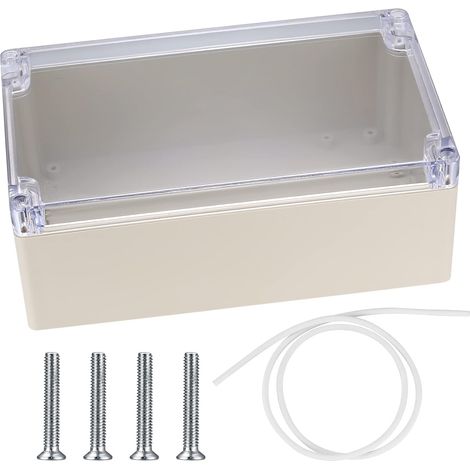 Boite de Derivation Etanche IP65 Electrique Exterieur, Boîte de Jonction Connecteurs, Boitier Plastique Electronique Extérieur (Transparent 20X12X7,5CM) (1/5)