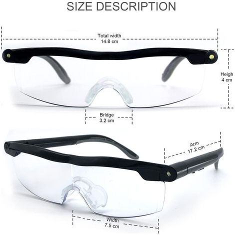 Lunettes de Lecture - Loupe de Vision puissante avec lumière LED, grossissement de 160%, pour Lecture,Tous Les Travaux de Précision,Réparations,Couture, Montres et Artisanat (1/5)