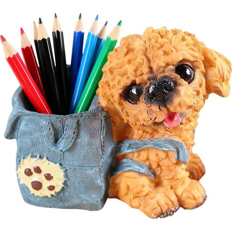 Porte - Crayons De Bureau - Organisateur De Fournitures En Forme De Chien - (1/5)