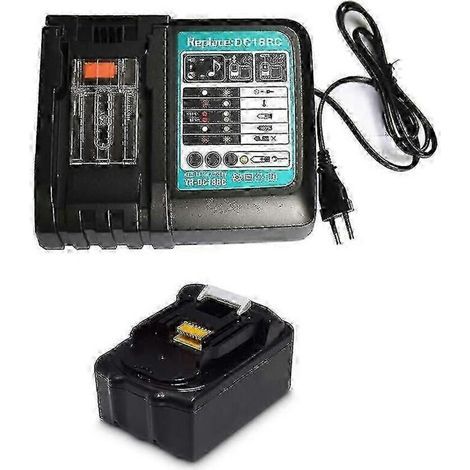 Ersatzladegerät 14,4–18 V 5,0 Ah für Makita DUR181Z Rasentrimmer und Heckenschere. EU-Stecker DC18RC 3 A (mit USB)