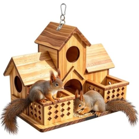 Mangeoire à écureuils en bois pour petit animal de compagnie Transport (1/5)