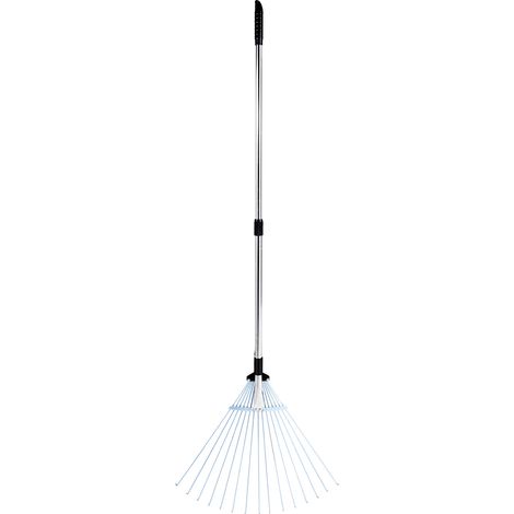 Mophorn Adjustable Garden Rake with 15 Metal Tines, 7.5-22.4 Inch Expandable Head & 32-63 Inch Extendable Handle, Durable Stainless Steel Tool for Leaves, Lawn Care, and Outdoor Use (1/5)