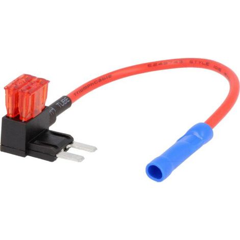 Porte-Fusible Multiprise 2 Mini Fusibles 10A 1mm2 rouge - ideal rajout + apres contact