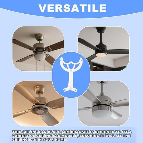 Ceiling Fan Blade Arm, White Finish 132 cm Bracket Mounting for Blade Ceiling Fan Replacement Parts to Replace Worn Blades (1/5)