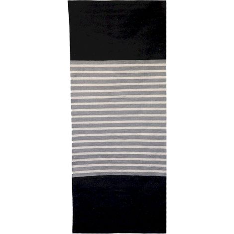 Tapis Indien en Coton - 70x170cm - Noir / Gris- Vendu par 1 (1/4)