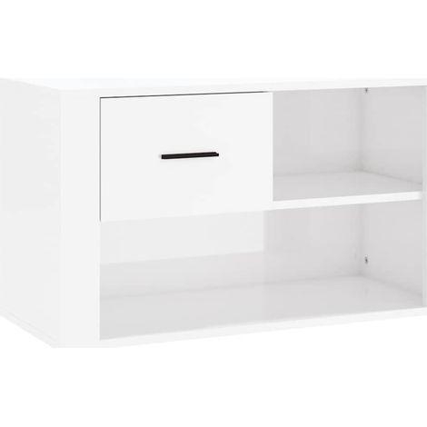 Maison Exclusive - Zapatero madera contrachapada blanco brillo 80 (1/5)