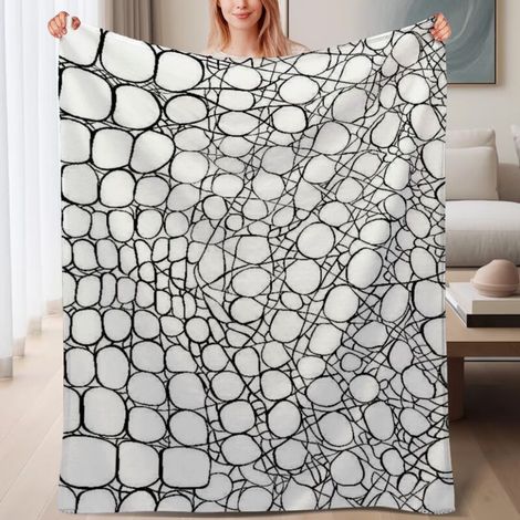 Couverture de lit en polaire, douce et chaude en microfibre légère pour le printemps, décoration intérieure stylée, cadeau parfait pour femmes et hommes, 6080 pouces (1/4)