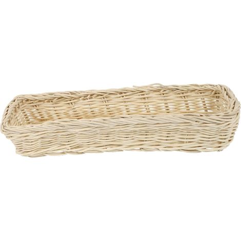 Cesta pequeña tejida para cubiertos, cesta de almacenamiento de mesa de ratán para el hogar. (1/4)