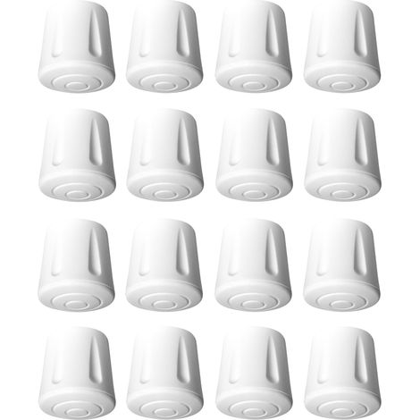 16x Embout Pied Chaise renforcé antidérapant Caoutchouc Blanc EPDM Table Tabouret antiglisse Support, 16mm (1/3)