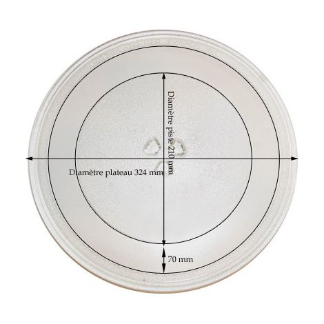 Plateau tournant diametre 324 mm  MJS65336701 pour Micro-ondes DAEWOO, LG GOLDSTAR, PANASONIC