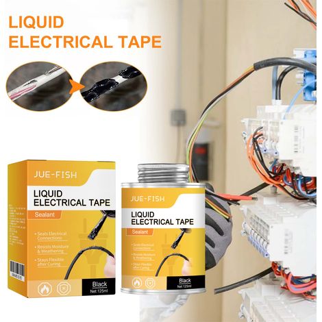 Liquid electrical tape (waterproof, a substitute for heat shrink tubing), liquid insulating and flame retardant tape -- Black 125ml (1/5)