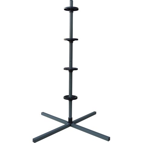 Relaxdays support pneus pour 4 roues avec jantes, charge max. 120 kg, H x L x P : 131,5 x 66 x 66 cm, acier, gris