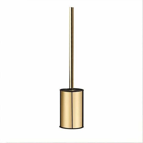 Brosse WC murale dorée en acier inoxydable 304 rond pour salle de bain (doré) (1/4)