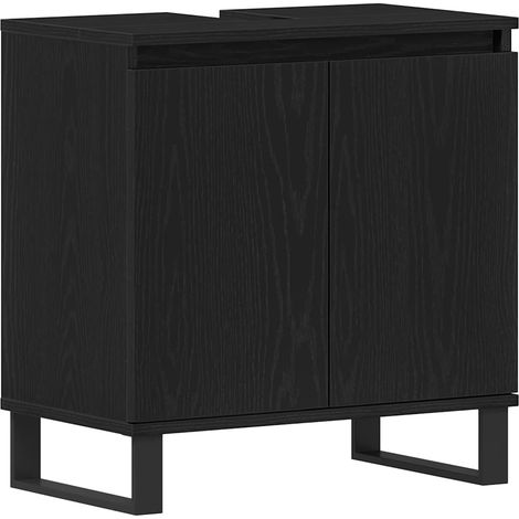 Maison Exclusive - Armadio per Lavabo da Bagno Rovere Nero 58 x 33 x 60 cm