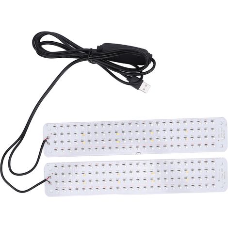 Lampe Cultivation Plante LED 5V Minuterie Mémoire 3000K Variable 2 Têtes Rouges Bleues Éclairage Pousse (1/5)
