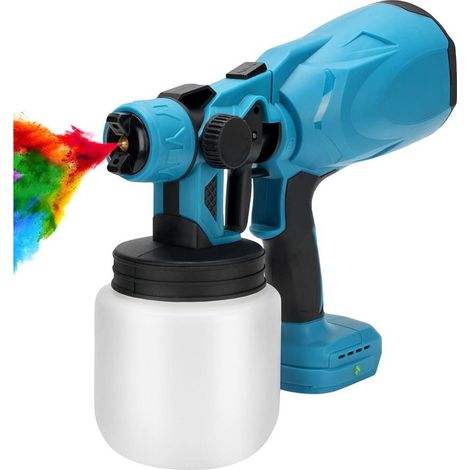 Pistolet pulvérisateur portatif sans fil à batterie au lithium, pistolet pulvérisateur électrique multifonction pour la peinture, poignée antidérapante recouverte de caoutchouc
