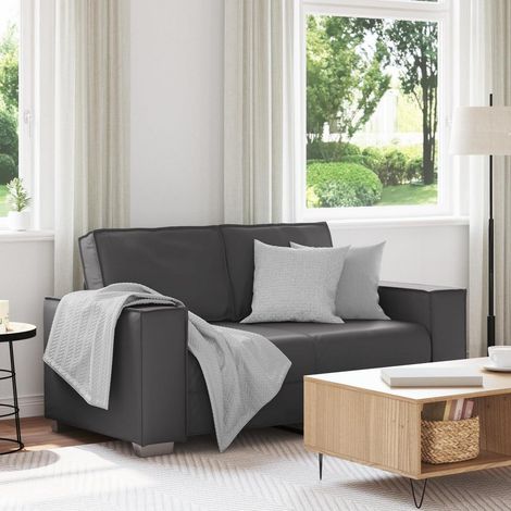 2-Sitzer Sofa Grau 120 cm Kunstleder werkzeugfreie Montage kompakt & bequem (1/5)