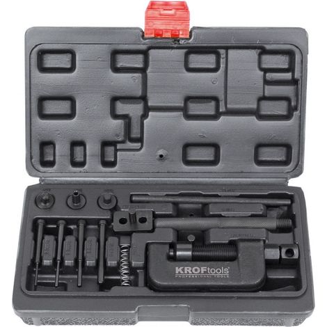 Coffret multi-outils pour riveter et détacher chaînes de moto – 3 pointes de séparation 2.2/2.9/3.8 mm – Enclume et levier inclus – Kroftools
