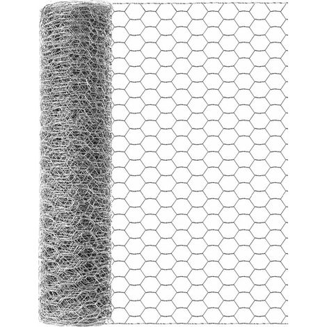 Hühnerdraht 16'' x 600'' (40 cm x 15 m), verzinkter, sechseckiger, rostfreier Außenzaun zum Schutz von Gartenpflanzen, Gemüse, Blumen und Früchten vor Hunden und Kaninchen