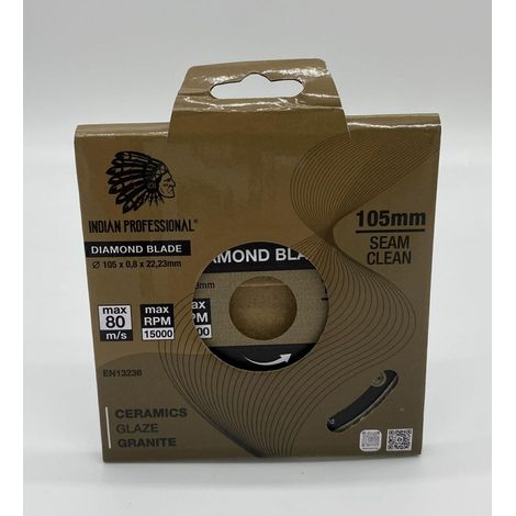 Disco diamantato 105 mm x 0,8 mm x 22,2 mm per la pulizia delle fughe / Indian Professional (1/2)