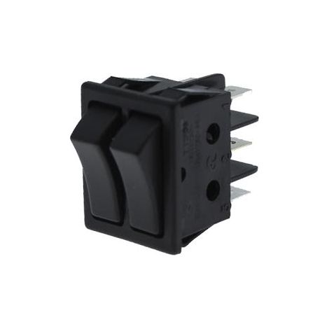 Einpoliger Schalter 11.410.C/N zweipoliger Doppelschlüsselschalter Typ 2 16A/250V Faston 16A/250V Electro DH Farbe Schwarz 8430552016778