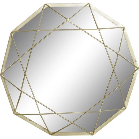 Miroir élégance géométrique finition or matte - Or mat géométrique contemporain (1/3)