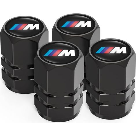 Bouchons de valve de pneu pour BMW M M2 M4 M5 M6 M8 X1 X2 X3 X5 X6 M135i M240i, capuchons auto avec joint, 4 pièces (1/4)