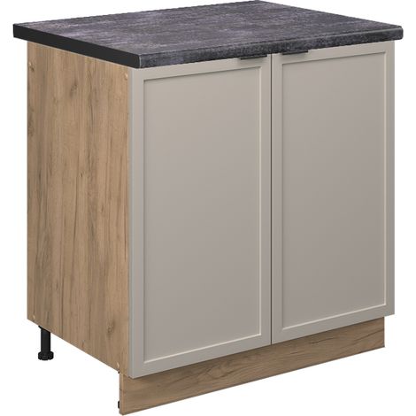 Mueble bajo fregadero Fame-Line, GrisBeige, 80 cm , ET Antracita, Vicco