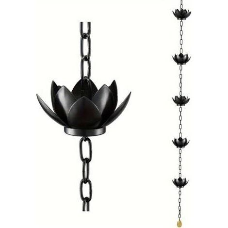 Chaîne de pluie, chaîne de réception de pluie Lotus pour gouttières extérieures, coupes de chaîne de pluie pour remplacer la descente de gouttière, détourner l'eau