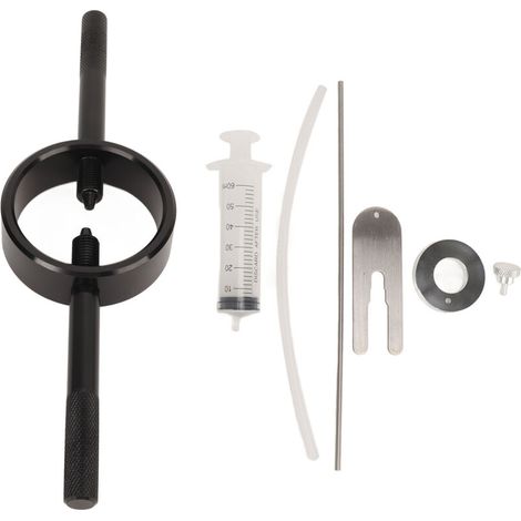 Motorcycle fork maintenance tool kit, universal high-precision oil level and spring compressor set. (1/5)