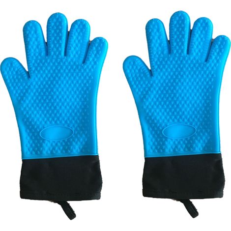 Gants de cuisine en silicone, gants résistants à la chaleur pour barbecue et cuisine, maniques de four en silicone, maniques longues, imperméables et antidérapantes (1/5)