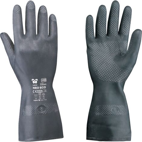 Guanti Neoprene l 12 Coppia Neri Neo Eco