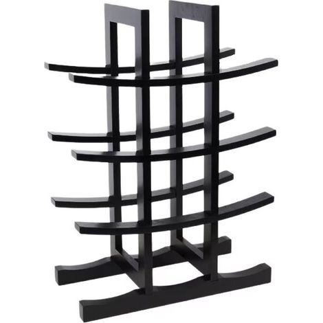 Etagère à vins en Bambou, Petit Support à 12 Bouteilles, 4 Niveaux, Autonome,Noir (1/2)
