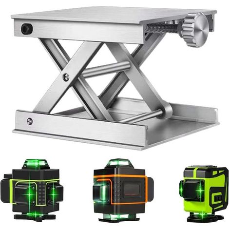 Support réglable en alliage d'aluminium - Support de levage de laboratoire de ciseaux - Support de levage de cric - Plate-forme de niveau laser -Hauteur de Levage Extensible 62mm (1/5)