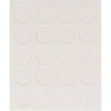 Coprivite adesivi Ø 13 mm. colore bianco 20 pz.