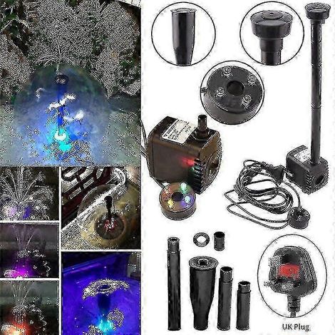 Pompe à eau électrique à 4 LED pour fontaine, petite pompe pour bassin à poissons de jardin extérieur (1/5)