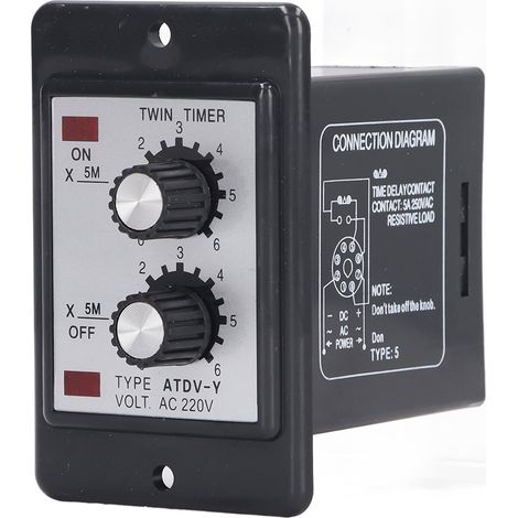 Contrôleur de cycle alternatif 30M, relais temporisé à double cycle, 1 contact NO, 1 contact NF, 220 V CA, 5 A (1/5)