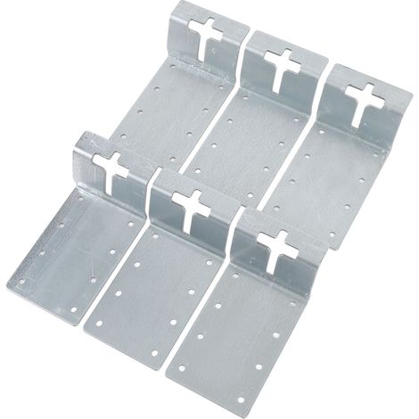 Lot de 6 supports de fixation en fer multifonctionnels de 7,6 cm (3 pouces) pour poteaux en T, pour boîtes aux lettres et clôtures, avec accessoires de jardinage. (1/5)