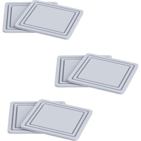 Sous-Verre Carré - En Caoutchouc Souple PVC - 9 x 9 cm - Antidérapant - Imperméable - Pour Boissons Café Bière Thé - Lot de 6 (1/5)