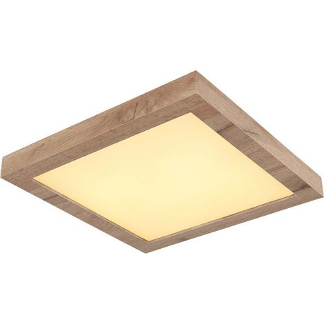 LED Deckenlampe Deckenleuchte Wohnzimmerlampe Holzoptik Weiß opal Metall B 35 cm (1/5)