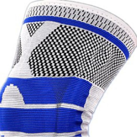Genouillère respirante en silicone épais tissé, adaptée aux sports comme le basketball, grise, taille L. (1/5)