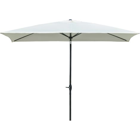 Easycomfort Ombrellone Rettangolare 2x3 m da Giardino con Apertura a Manovella e Inclinazione Regolabile, Beige (1/5)