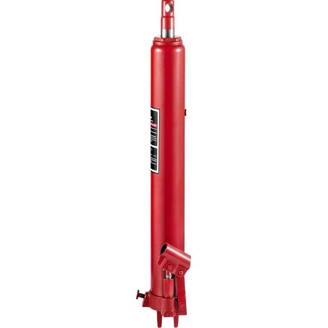 Vérin hydraulique à longue tige, 3 tonnes, avec pompe à piston unique et base à chape, pour chariot élévateur manuel, levage moteur, rouge. (1/5)