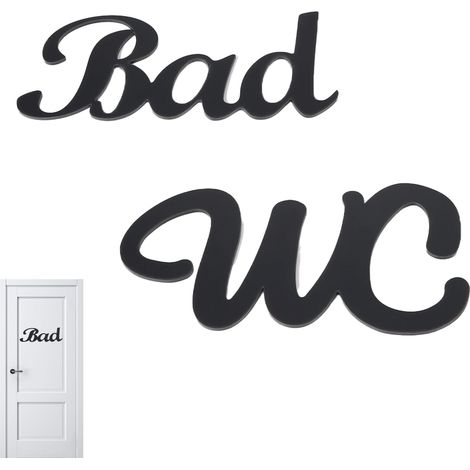 Lot de 2 Panneau De Toilette Auto adhésif, Panneaux WC et Salle de Bain Plaque de Porte Autocollante Plaque de Porte Maison Installation Facile Autocollante Résistante aux Intempéries pour Toilettes (1/5)