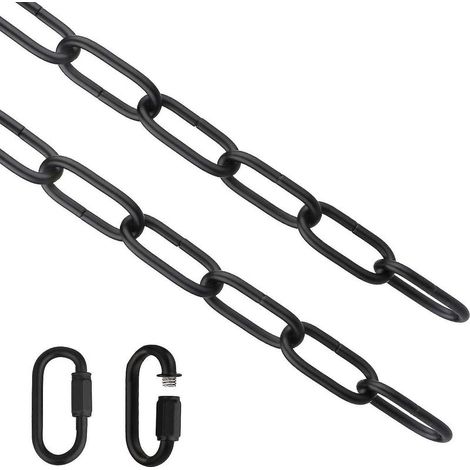 Chaîne d'éclairage noire 6 pieds – Fer peint – Charge maximale 50 lb – Pour suspendre luminaires lourds (1/5)