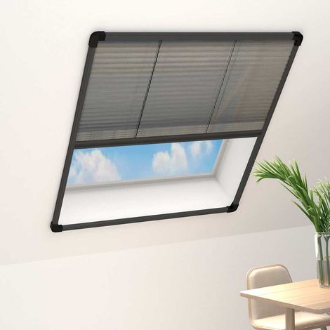 vidaXL Moustiquaire plissée pour fenêtre Aluminium Anthracite 80x160cm (1/5)
